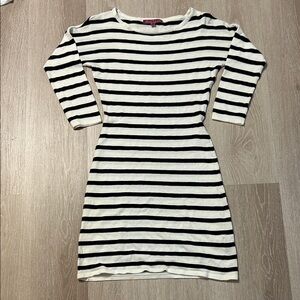 Derek Heart Striped Midi Sweater Dress